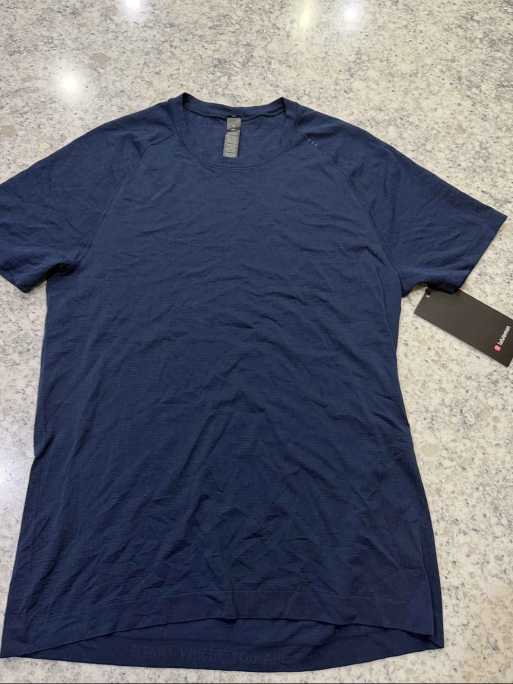 lululemon athletica Men's Short Sleeve Crew Tee - Navy Blue